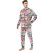 Matching Family Christmas Print Flannel Homewear Set Long-Sleeve Top And Pants
