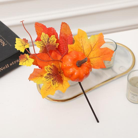 Поддельный кленовый лист, долговечный, простой в уходе, искусственные тыквы, кленовый лист для сбора урожая, вечеринки в честь Дня благодарения, Хэллоуина