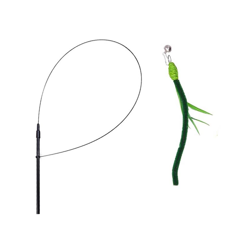 Набор игрушек-палочек для царапания, кусания и пинания, сменные насадки с зеленым цветом для дразнилки, интерактивная игрушка для , тревоги и