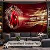 Wall Hanging Tapestry Custom NameCristiano Ronaldo Pattern Personalized Printed Fabric Wall Decor