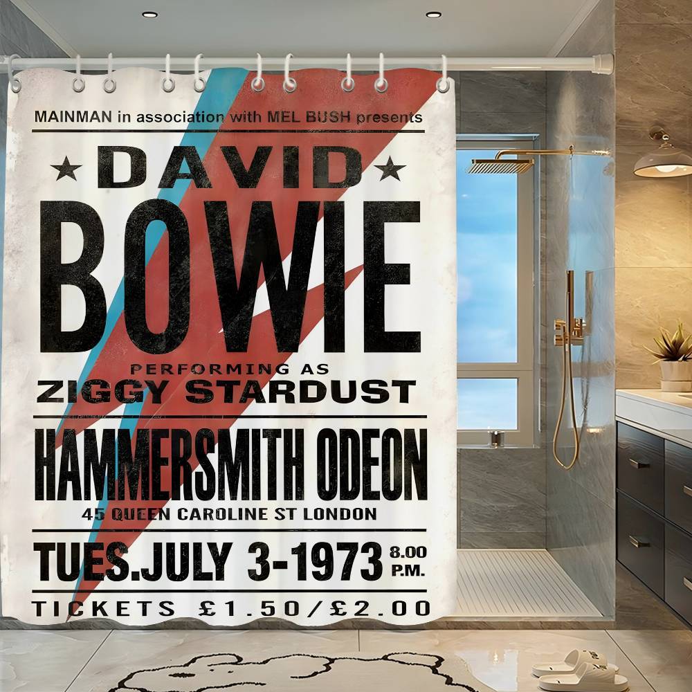 British Rock Singer D-David_B-Bowie Funny And Creative Beach Shower Curtain Waterproof Polyester Bath Curtains For Bathroom