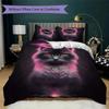 Charming pink cat Pattern Bedding,Quilt Set Quilt Cover Pillowcase Home Birthday Gift (1*duvet cover+2*pillowcase,without core)ZSJT0917320
