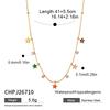Popular Color Pentagram Necklace Stainless Steel Clip Bead Chain Daily Versatile Ladies Collarbone Chain