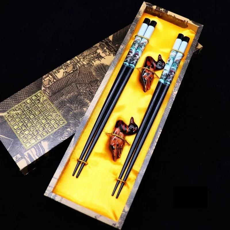 Craft Chopsticks Gift Box Wedding Gifts Chinese Characteristics Overseas Gifts Chopsticks Wooden Chopstick Set Wooden Kitchen