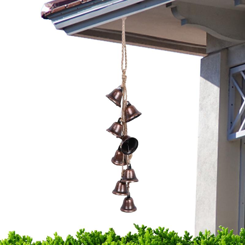 Witch Bells For Protection Retro Decorative Bells Metal Wind Chimes Red Brown Witch Decor Vintage Bells For Homes Branches Doors
