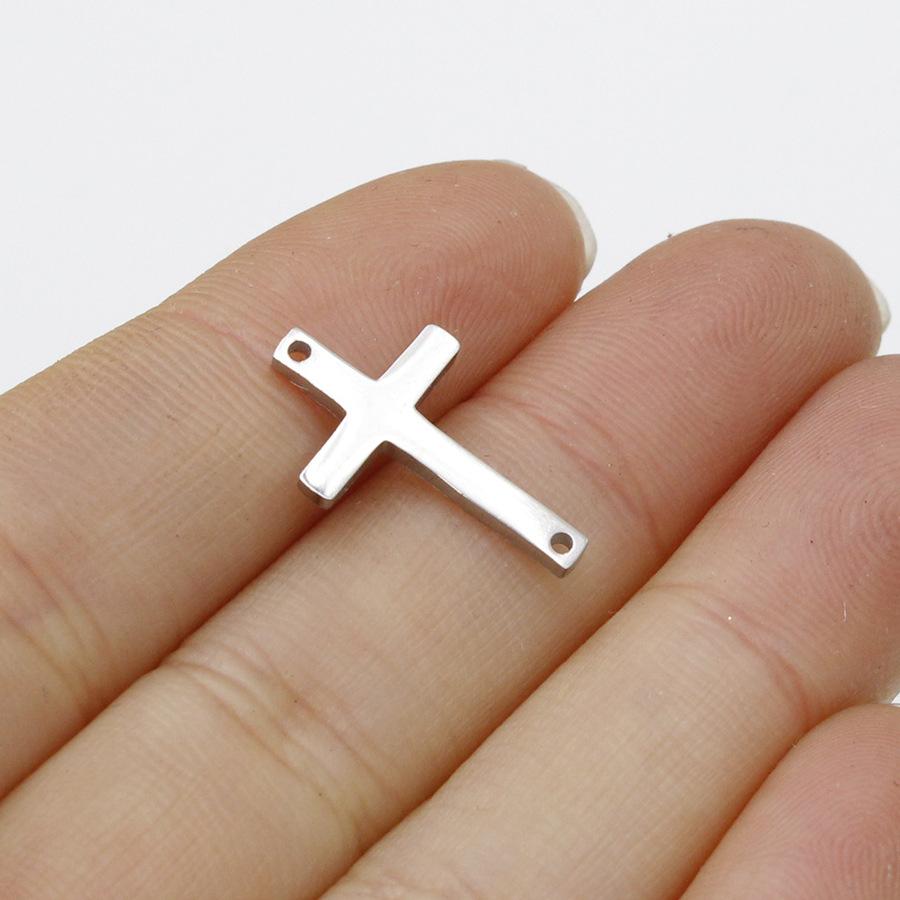 Semitree 5pcs/lot Stainless Steel Cross Bracelet Connectors Necklace Charms Pendant DIY Jewelry Making Handcrafted Accessories