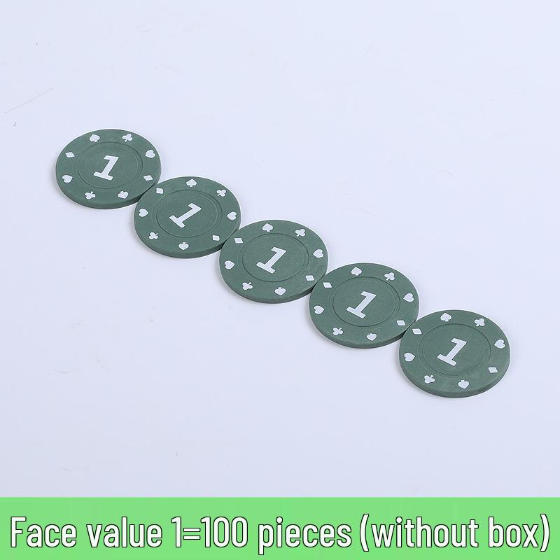Коробка 100 пластиковых фишек для карточных игр: Баккара, Маджонг, Покер