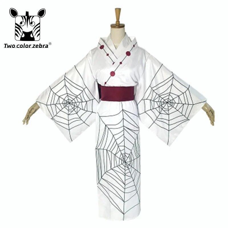 Убийца демонов Руи Паук Семья Мать Старшая сестра Cos Одежда для выступлений Белая одежда Хэллоуин Фестиваль призраков Кимоно