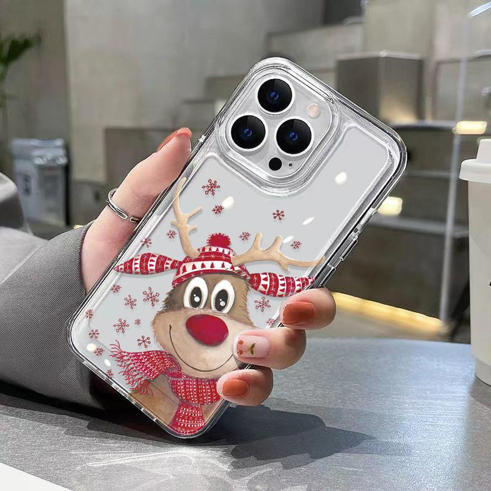 Рождественский чехол для iPhone 11 13 XR 15 Pro Max 12 16 Pro Max для iPhone 14 7 8 Plus XS Max Samsung A15 A55 A05 Redmi 12 13C 13 Huawei Mate 30 40