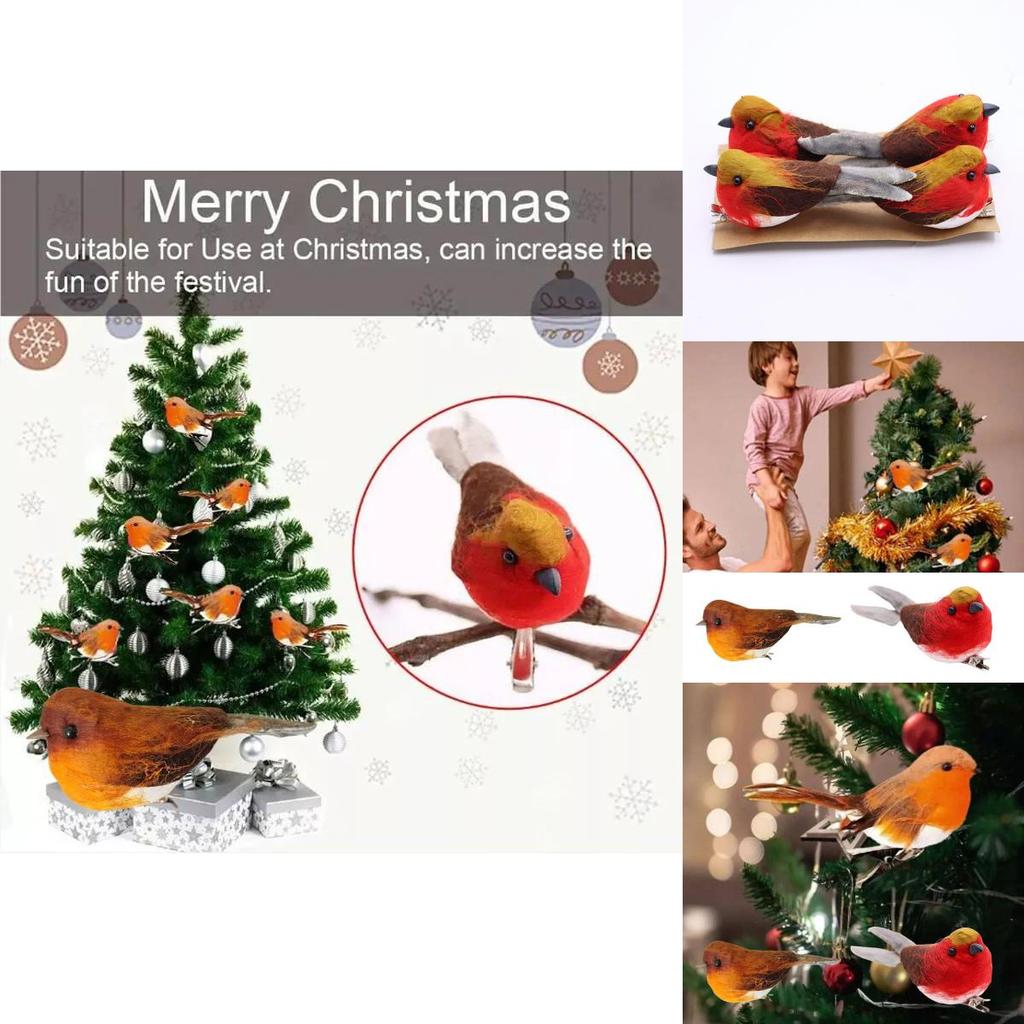 Очаровательное декоративное украшение в виде малиновки красного и оранжевого цвета для сада и праздничного декора