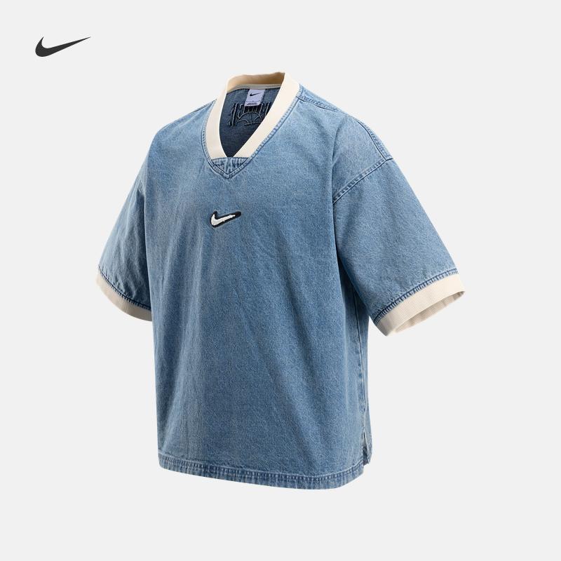 Nike Мужская джинсовая футболка с коротким рукавом для баскетбола HV1919