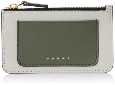 Визитница PFMO0025U4LV589 КОРИЧНЕВЫЙ [Marni] Женская МОХОВО-СЕРЫЙ/ПЕЛИКАН/ЗОЛОТОЙ [Товар]