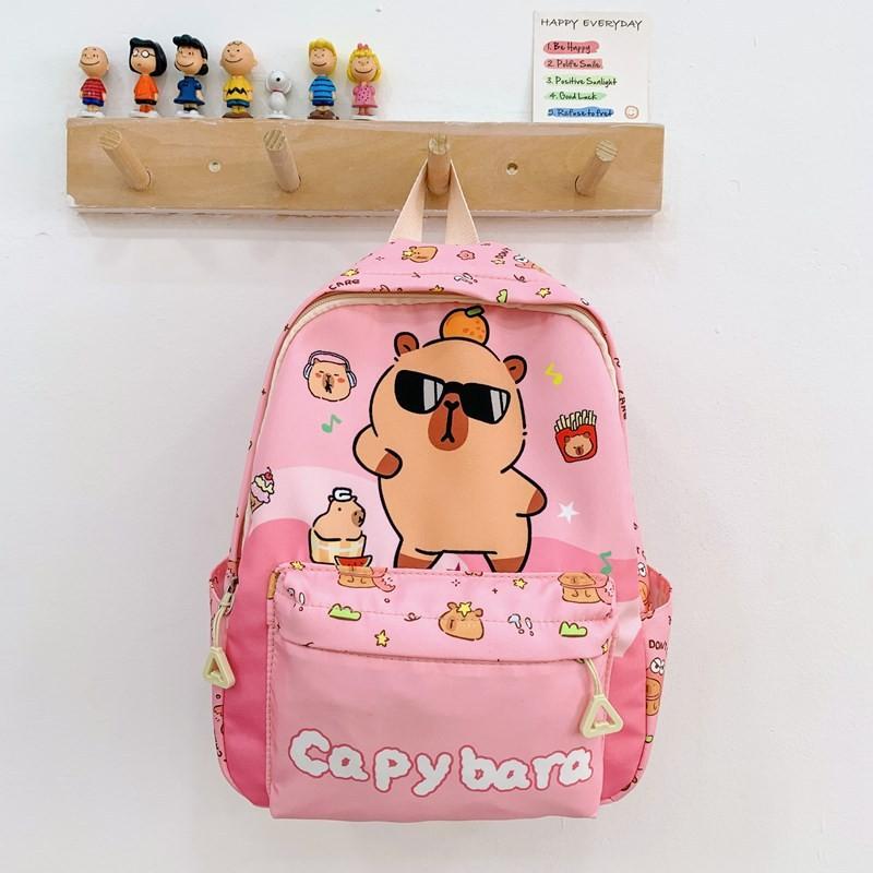 Capybara Kindergarten Kids Backpack Large Capacity Unisex Boys Girls School Bag