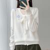 Pastoral Retro Sweet Knit Cardigan - Loose, Soft V-neck Lace Fluffy Silk Wool Sweater