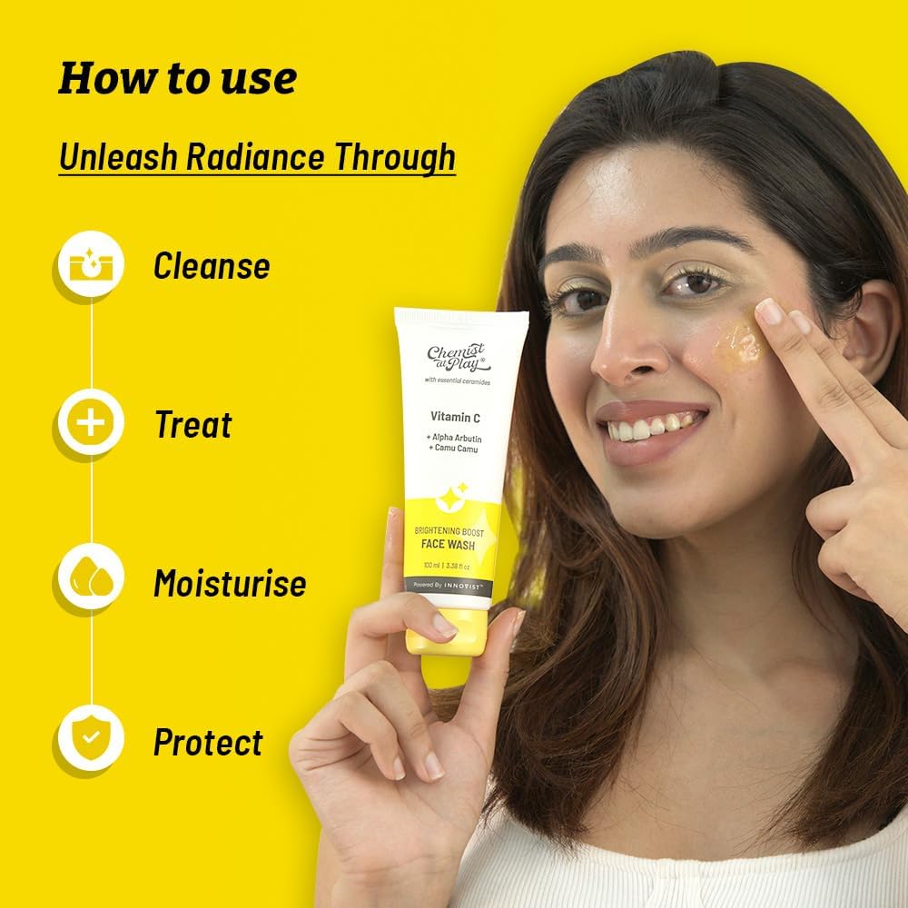 Chemist At Play 30x Vitamin C Face Wash With Gentle Exfoliating Scrub For Radiant Skin 100ml X Pack Of 2