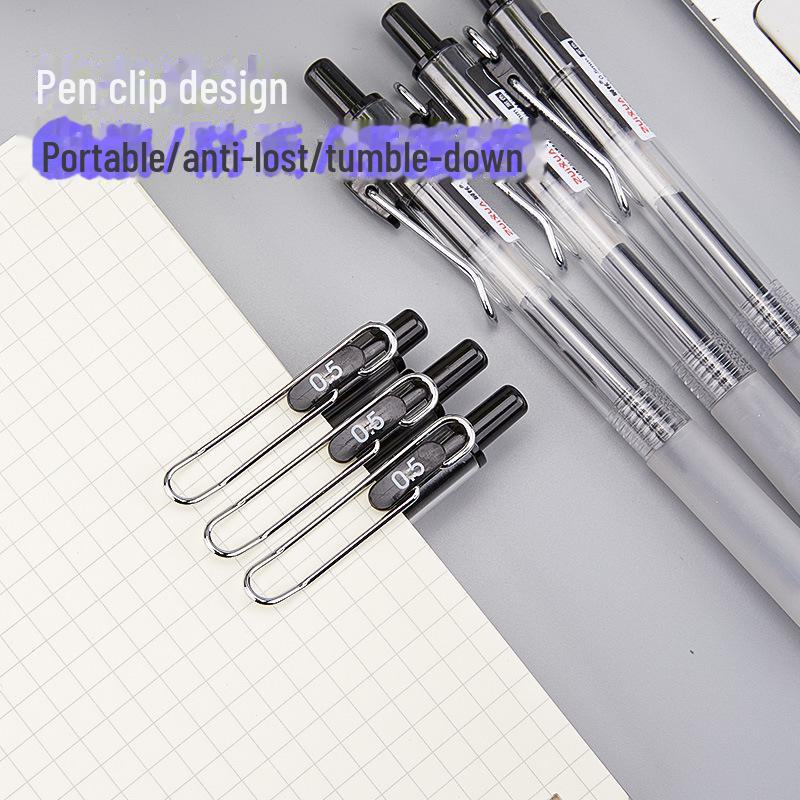 Черная быстросохнущая гелевая ручка толщиной 0,5 мм с силиконовым держателем — идеально подходит для студентов и подписей