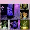 3d Light Night Paw Patrol Toys Illusion Lamp 7 Colors Changing Desk Lights Led