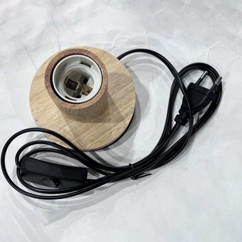 Настольная лампа из дерева в стиле ретро E27, винтажная настольная лампа с основанием из дерева, настольная лампа 220 В, декоративная ночник-лампа