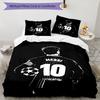 Messi's Legacy Soccer Bedding Set,Breathable Duvet Cover with Pillowcases,Soft Bed Linen for Bedroom Home Decoration,Perfect Festival Birth