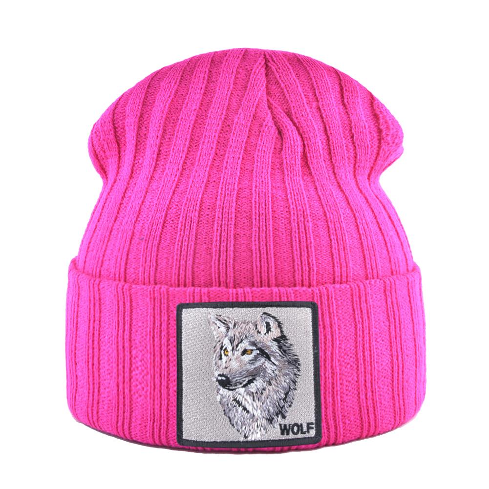 Hats For Knitted Fashion New Men Women Wolf Pattern Skullies Beanies Unisex Knitting Streetwear Hip Hop Bonnet Caps Kpop Gorras