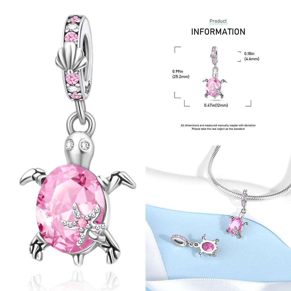Циркон Сердце Клип Шармы Цветок Клевер Шарм Медь Морская Черепаха Бусины Подходят для DIY Оригинальный Браслет Ювелирные Изделия