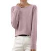 Women's Autumn And Winter Fashion Long-sleeved Basic Crew-neck Loose Pullover Sweater Top