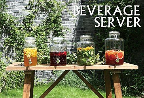 Dalton Ivy Beverage Server, 3L, Display Storage Container, Glass Drink Server, Height 295mm, Width 130mm, Depth 180mm, M411-216 IVY