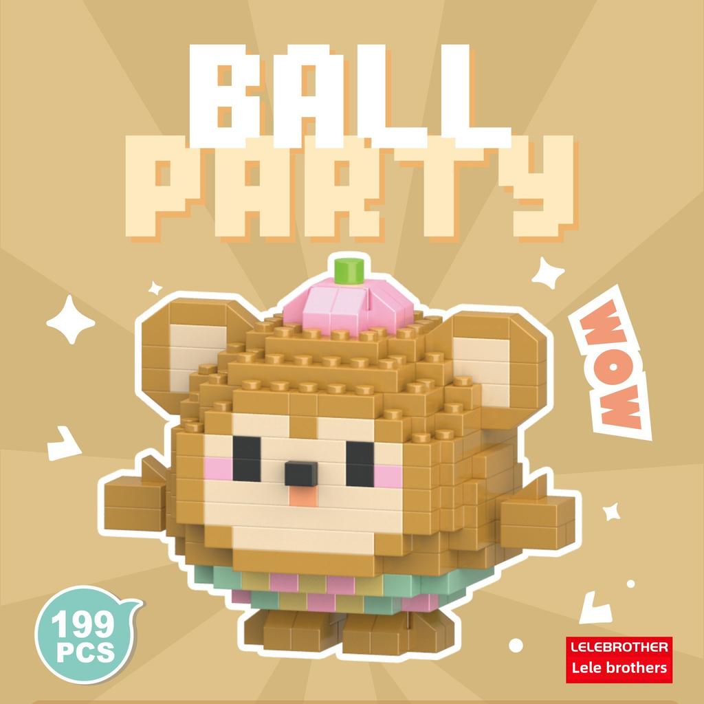 Серия кукол-животных из микрочастиц, строительные блоки, детские сборные игрушки