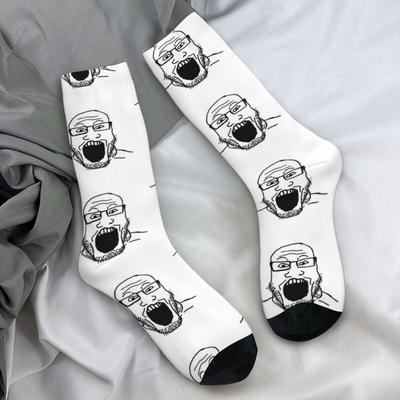Улыбающиеся Полезные Вояк Сояк Чулки Смешной Мем Графический Элегантные Носки Весна Противоскользящие Носки Мужские Альпинистские Средние Мягкие Носки
