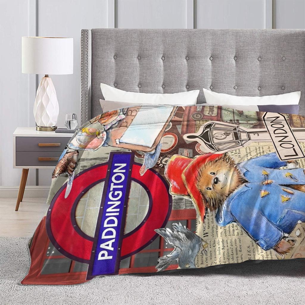 Blankets Britain Paddington Brown Bear Throw Blanket Flannel Bedspread For Couch Chair Sofa Bed Fluffy Sofa Bed Cover