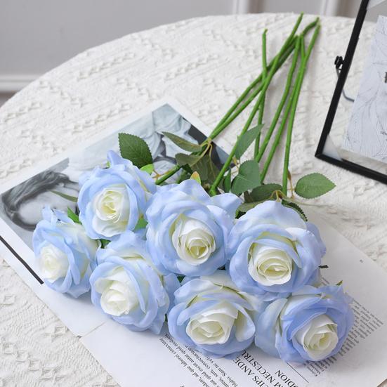 12 шт. искусственных розовых цветов, реалистичные, яркие, невыцветающие, искусственные розы, букет, свадебные украшения