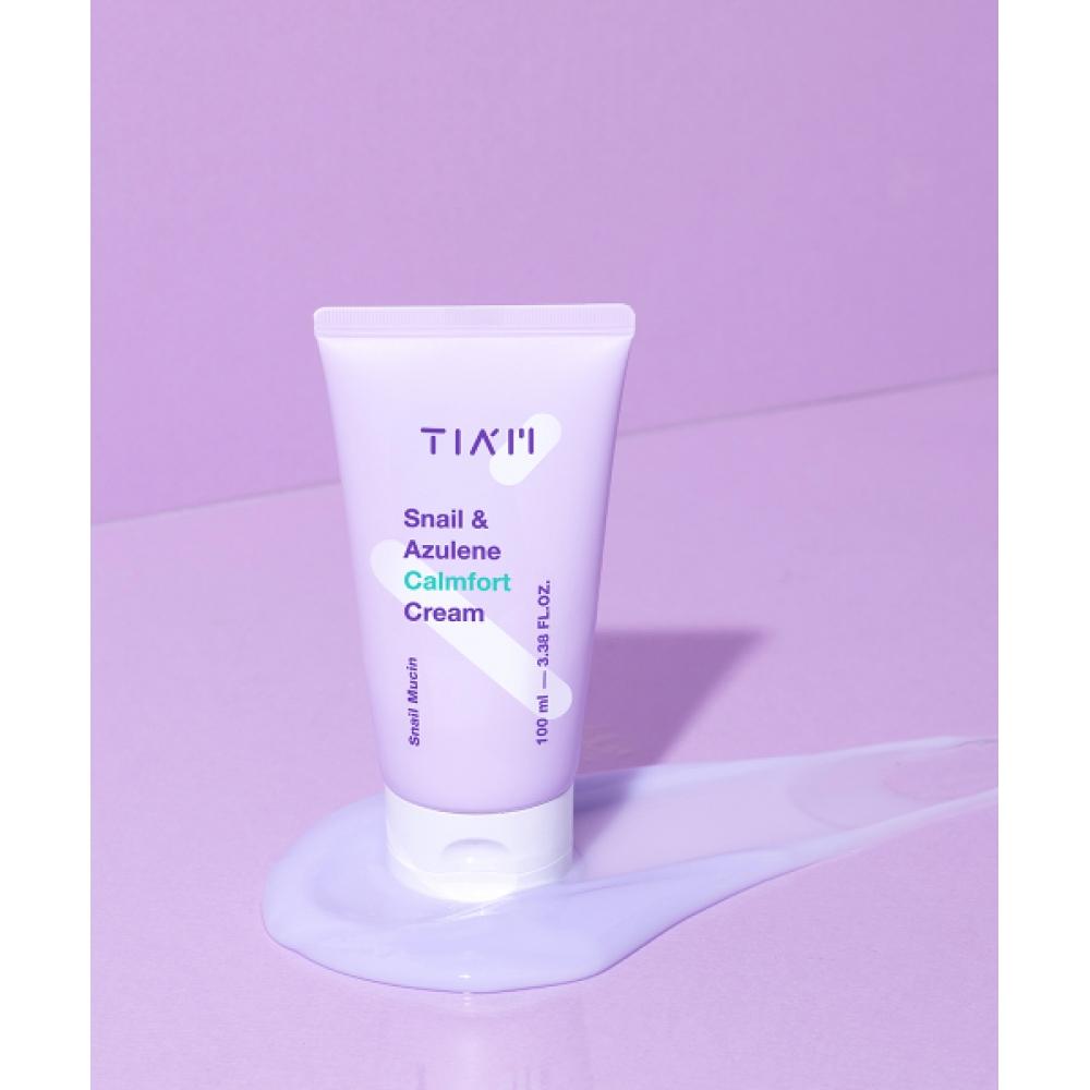 Крем для комфорта с муцином улитки и азуленом Tiam Snail Azulene Comfort Cream 100 мл