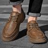 Модные повседневные мужские кожаные туфли в стиле ретро для отдыха на природе для вечеринок повседневные удобные туфли для офиса для взрослых классические черные коричневые