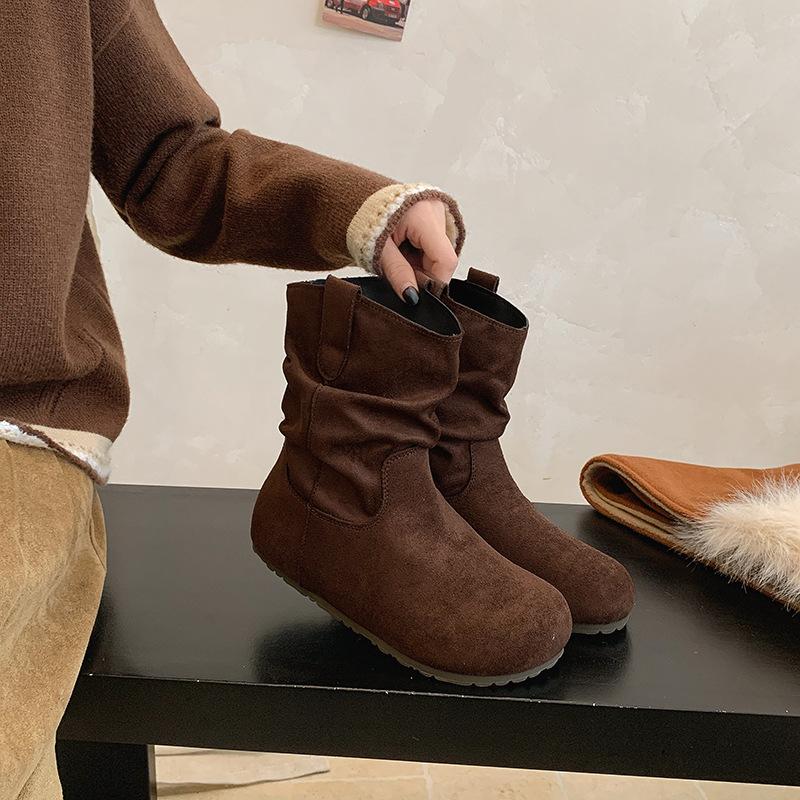 Vintage thick-soled Maillard Birkenstock short boots New autumn and winter design feeling stacking boots Western Martin boots