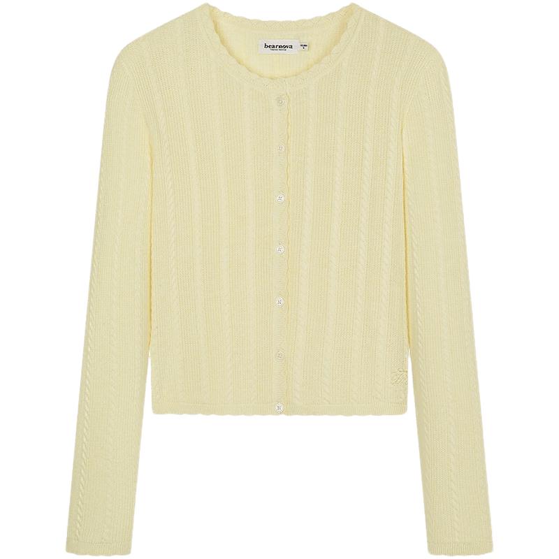 Teenie Weenie 2025 Autumn Lace Collar Knit Cardigan