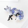 Vivid Fox Shape Brooch Shiny Rhinestones Pin Women Lovely Enamel Animal Party Casual Badge Clothes Accessories