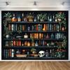 Двумерный Задний Фон для Фотосессии «Ведьмин Книжный Шкаф» с Зельями, Заклинаниями и Черепом