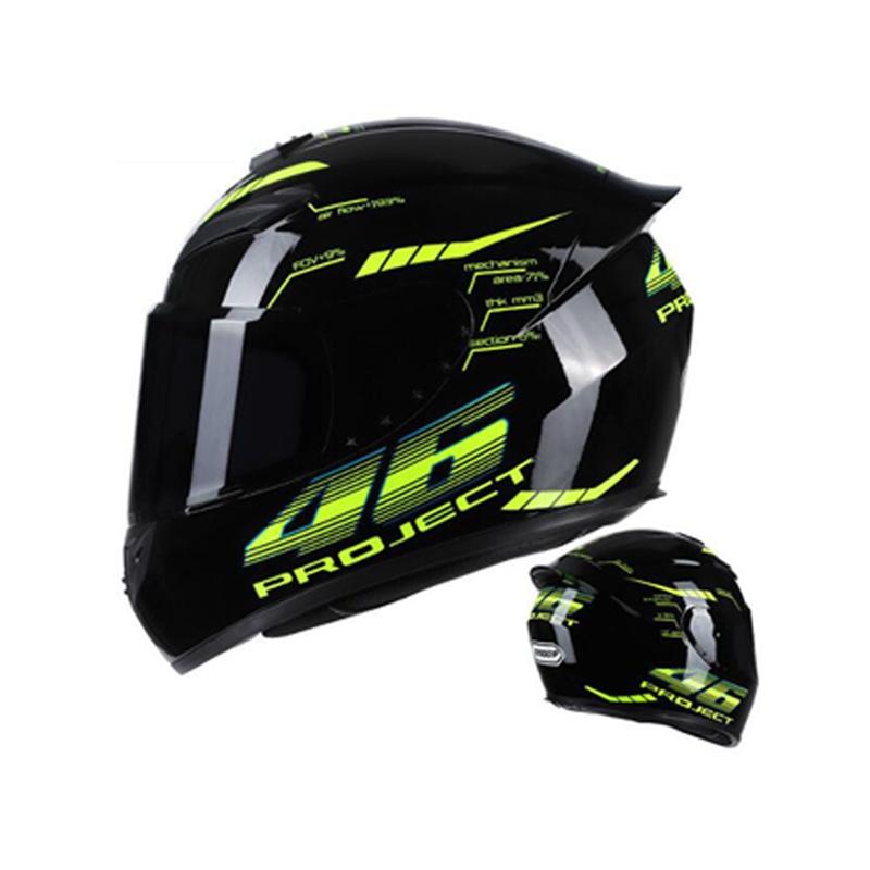 2023 Full Face Motorcycle Helmet ABS Unisex-Adult Off Road Moto Street Bike ATV Helmets 46 Glass DOT Approved