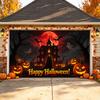 274. ZFFLYH Large Halloween Garage Door Cover Banner Happy Backdrop Decorations