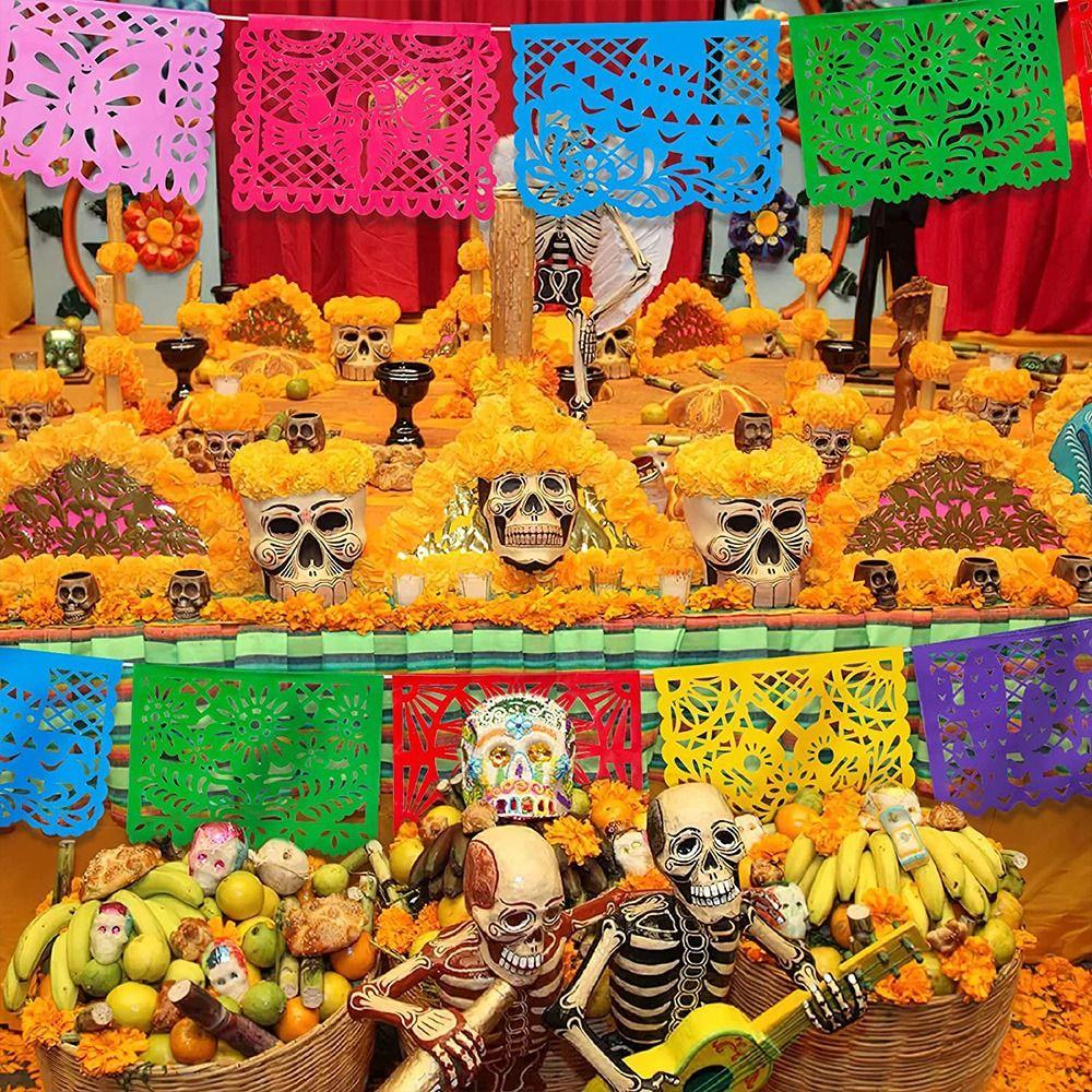 Украшения Мая Праздничная Вечеринка День Мертвых Мексиканская Вечеринка Баннер Баннер Пластиковый Фиеста