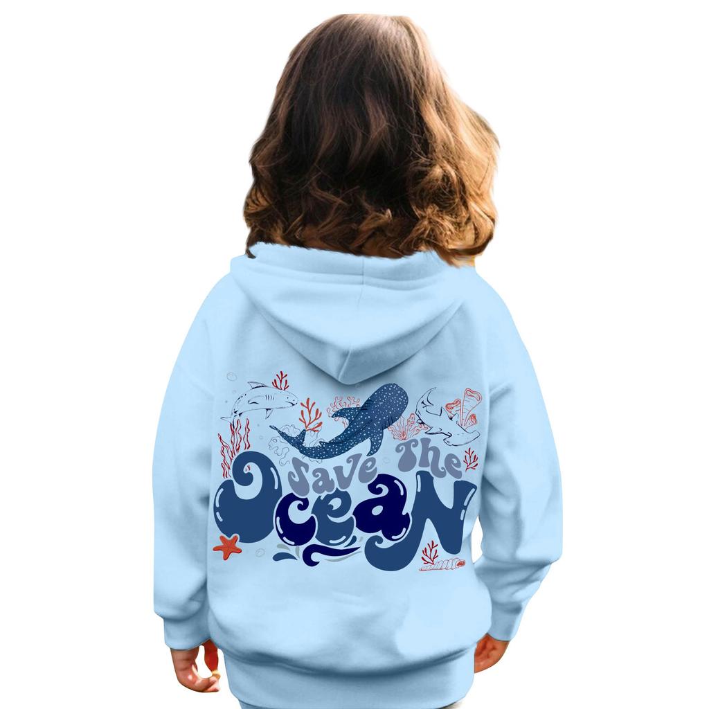 Детские толстовки, свободная спортивная рубашка с капюшоном и принтом, модная спортивная рубашка