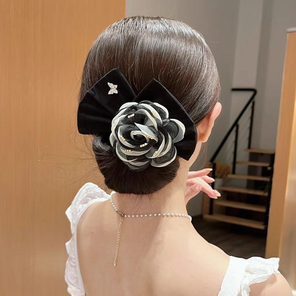 Cloth Flower Hair Clip Flexible Lazy Hair Curler Fashion Hair Bun Roller Women Girls