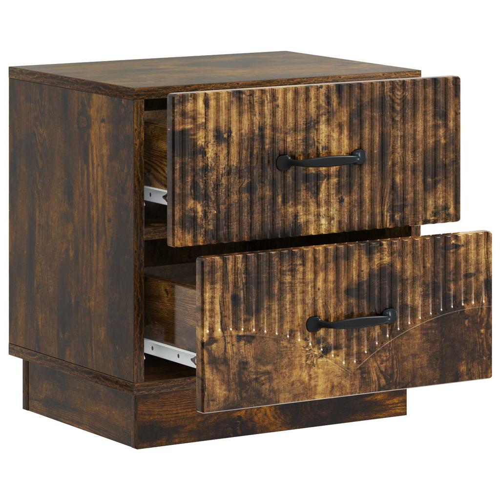 Nightstand Smoked Oak 43 x 34.5 x 44.5 cm Engineered Wood