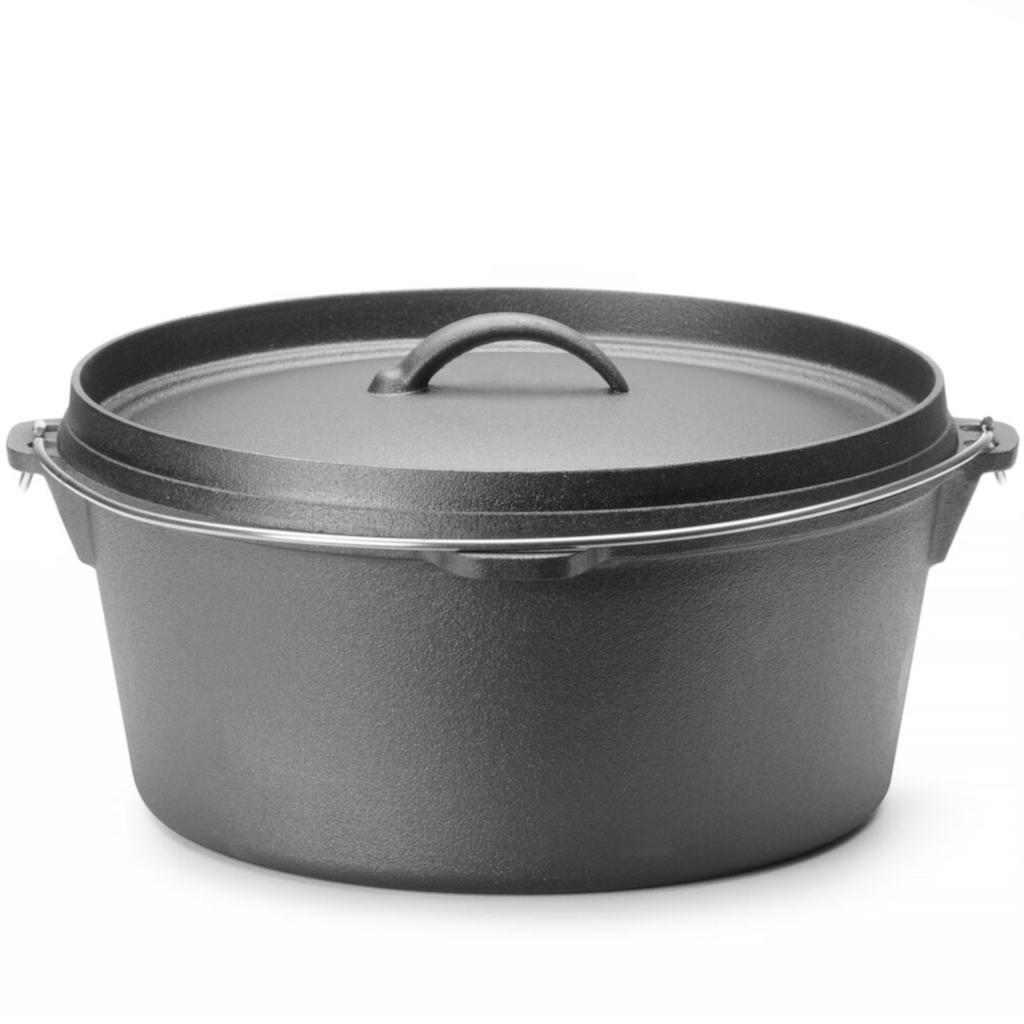 Cast iron cauldron, hunting pot, for over the campfire, for soups and stews, diameter 310 x 155 mm, 7.2 l
