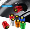 4Pcs Car Wheel Tire Valve Caps Stem Cover for Ferrari F430 Stradale Roma 488 Spider SF90 Portofino F8 Superfast Auto Accessories WM0