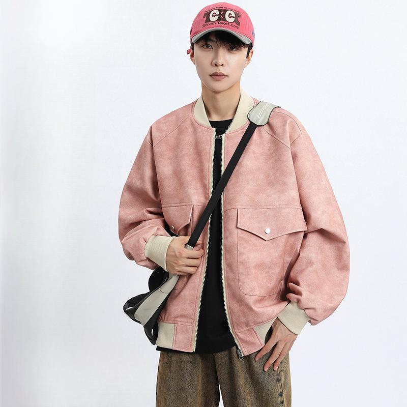 Куртка из искусственной кожи Мужская куртка из упитанной кожи Мужской бейсбольный костюм Костюм для толстяка American Street
