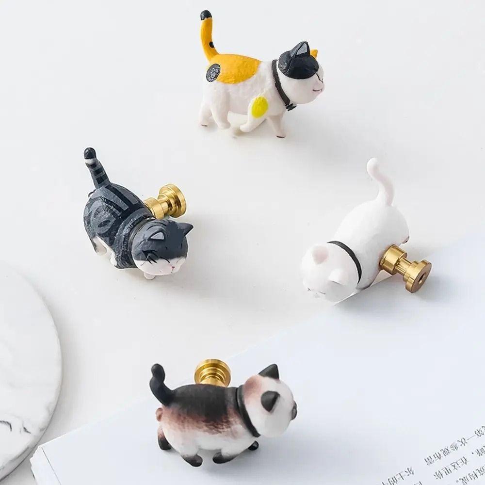 Resin Wardrobe Door Knob Handle Lovely Hanging Hooks Furniture Cat Shape Drawer Knobs Kids Bedroom