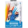 Набор манга шонен из 12 спиртовых маркеров GRAPH'IT Brush &; Экстра тонкий
