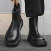 Мужские повседневные сценические ночные клубные оригинальные кожаные ботинки черные стильные туфли на платформе ковбойские весенне-осенние ботинки крутые челси ботинки
