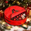 Moisture Proof Wreath Protector Round Garland Storage Bag with Reinforced Handles, Waterproof PE Fabric Zippered Holiday Decor Dustproof Organizer,